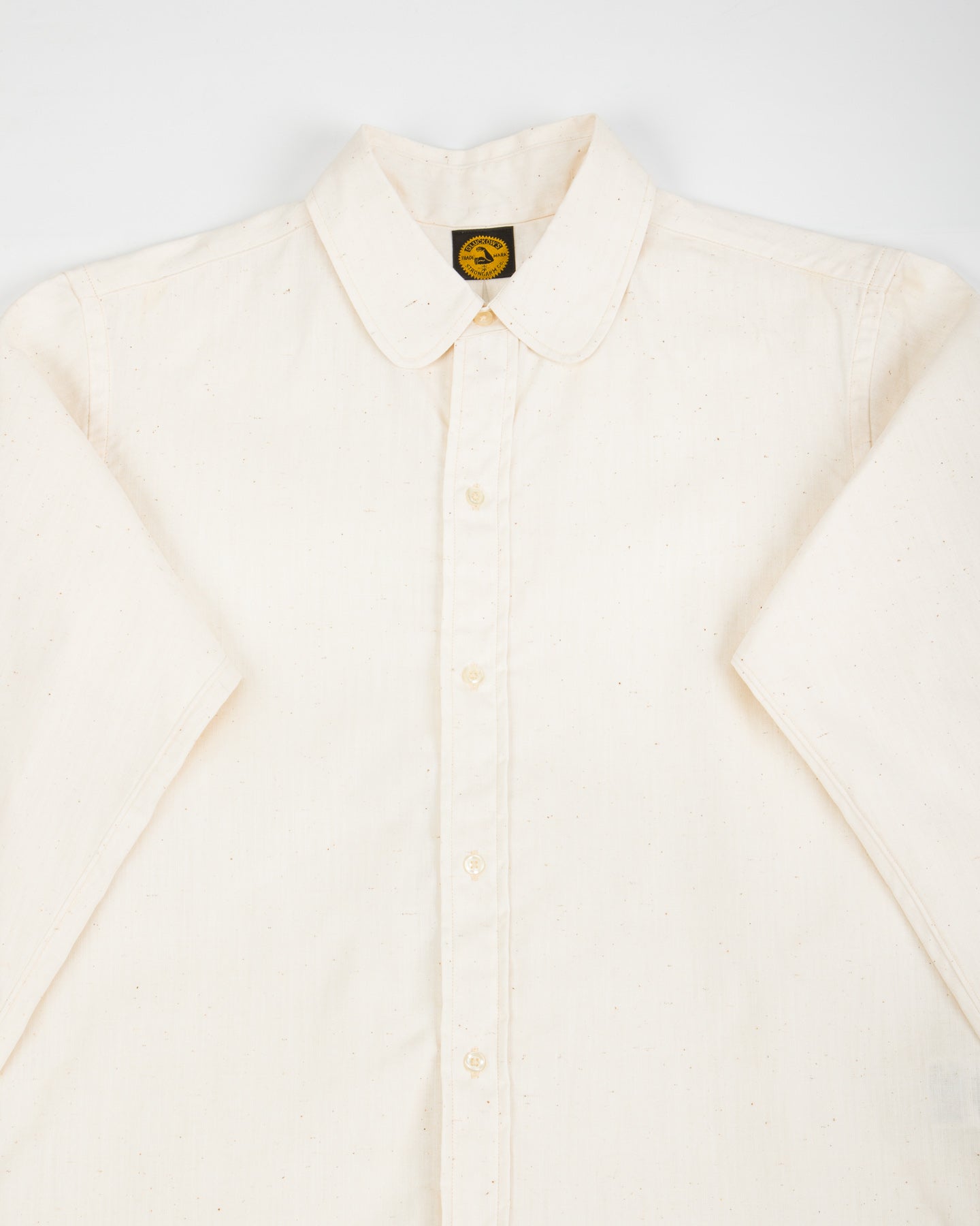 John Gluckow BB Round Collar Oxford - Ecru - Standard & Strange