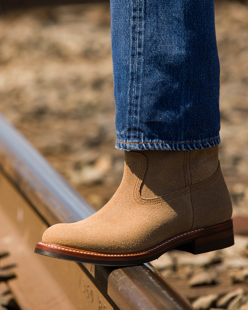 John Lofgren Duke Roper Boots - Natural CXL Roughout - Standard & Strange