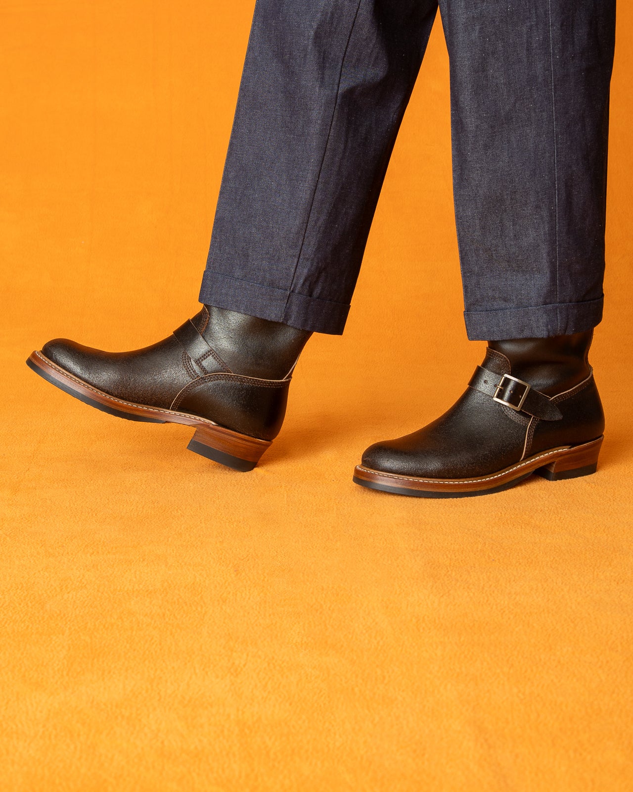 John Lofgren Wabash Engineer Boots - Dark Brown Waxed Flesh - Standard & Strange