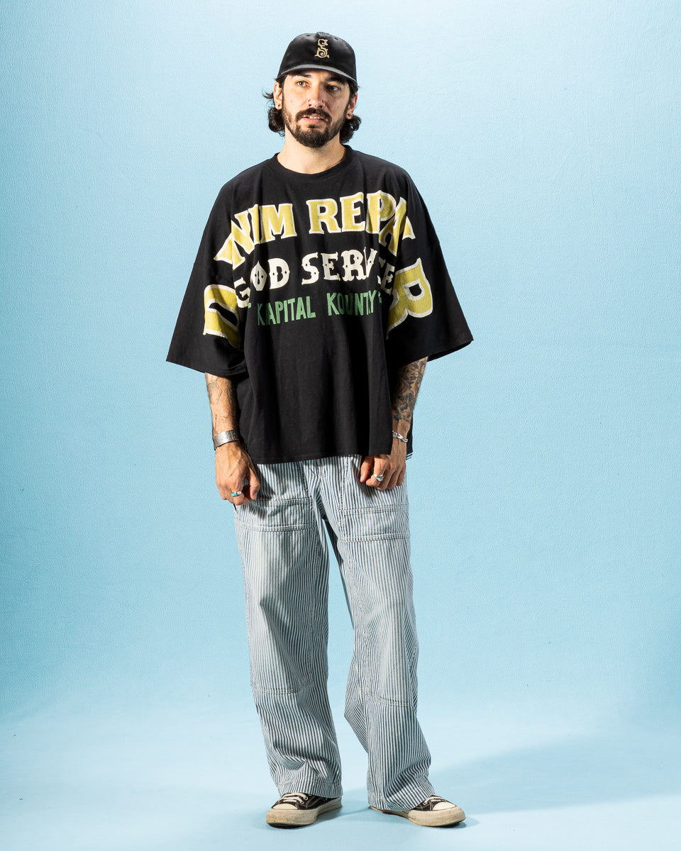 Kapital 10oz HICKOREE Stripe ZIPPER Wide LUMBER Pants - Hickoree - Standard & Strange