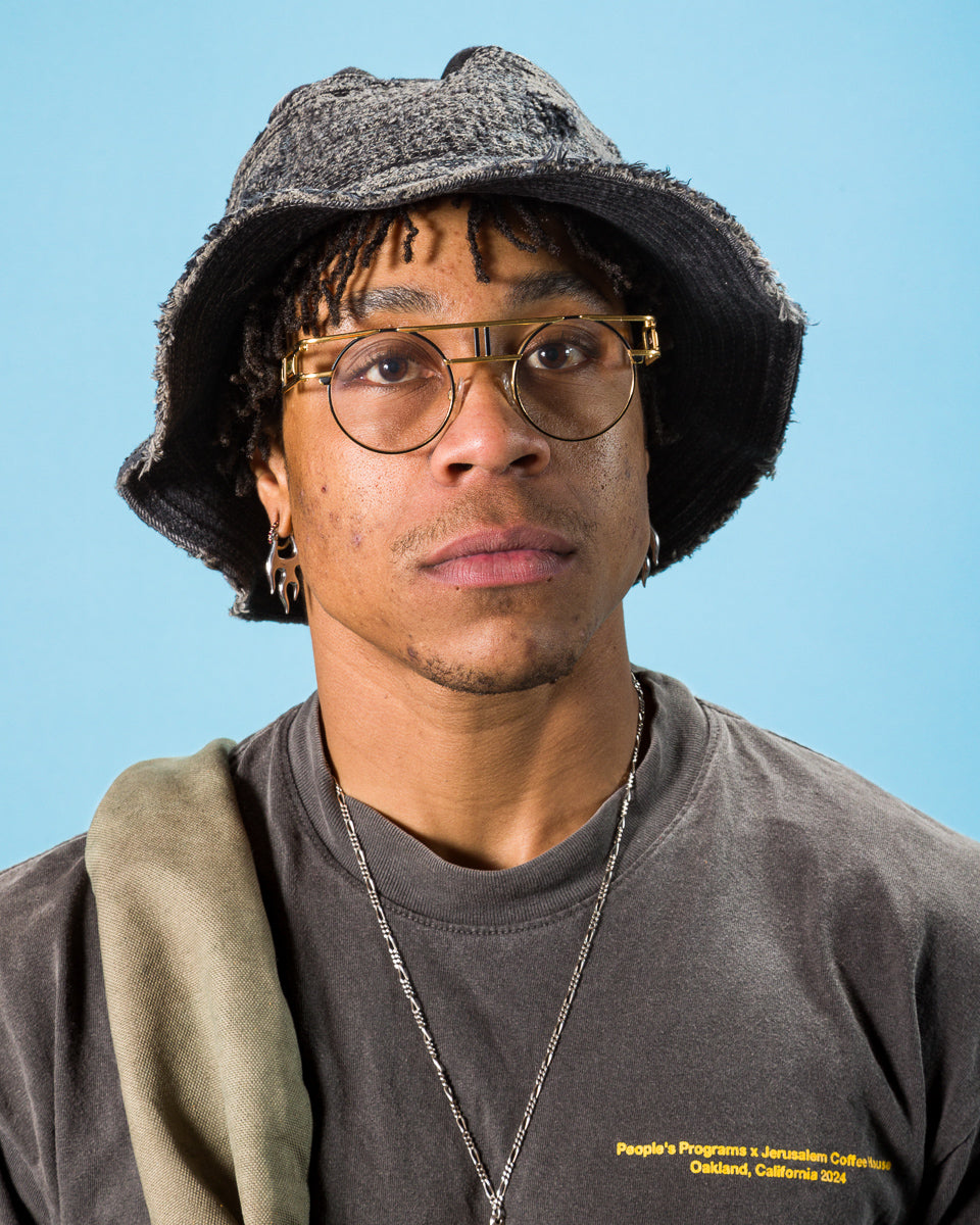 Kapital 11.5ozBLKxBLK Denim The Old Man And The Sea Hat(Crash Remake) - Black x Black - Standard & Strange