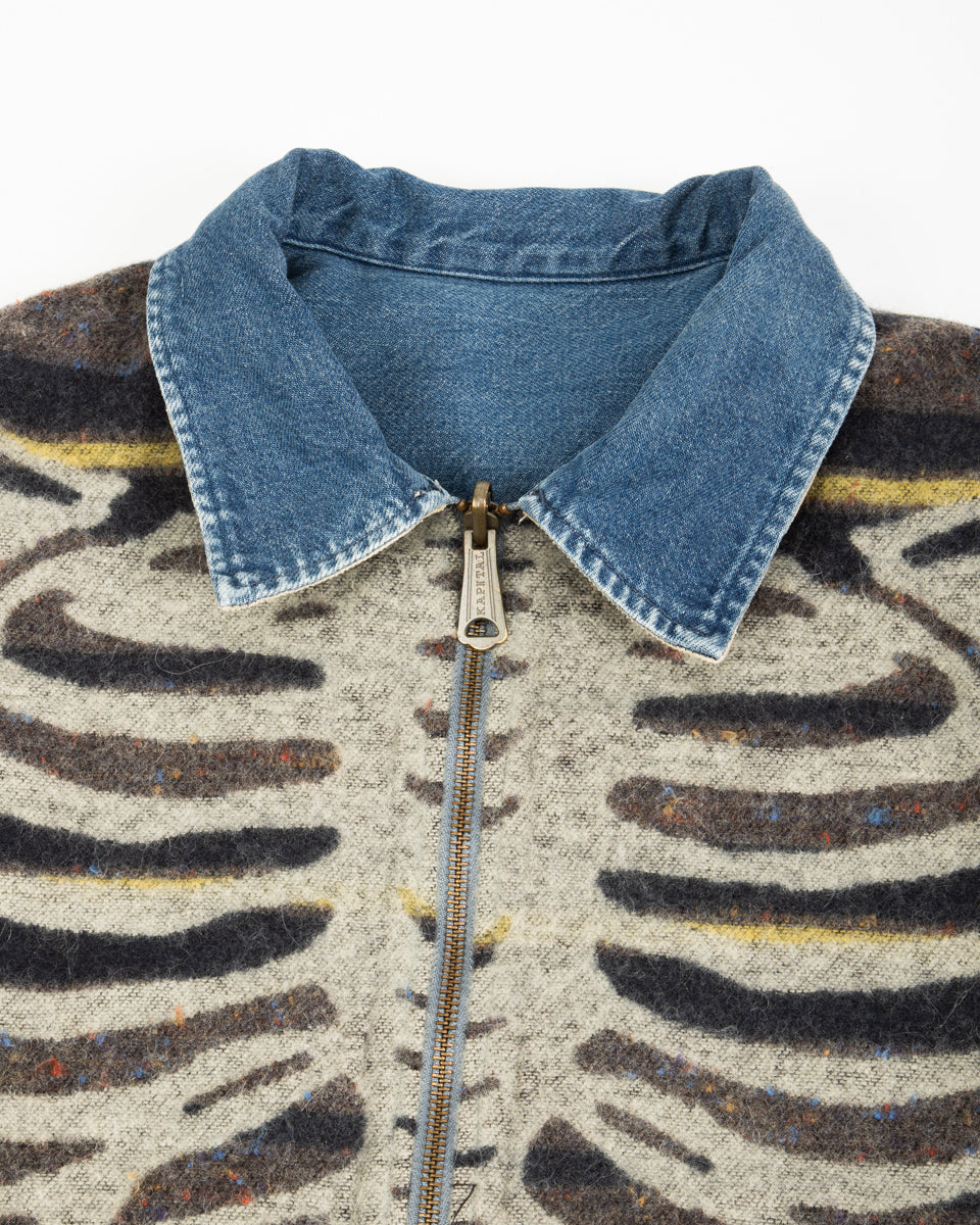 11.5oz Denim BONE Lining Reversible ZIP-UP Work JKT - PRO