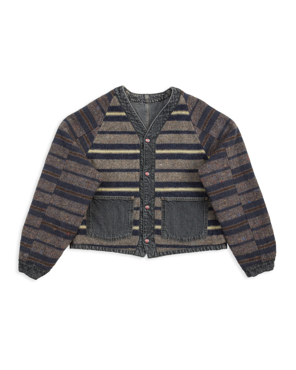 Kapital 11.5 oz Denim RAINBOWY Lining Railroad JKT - Black/Ecru - Standard & Strange