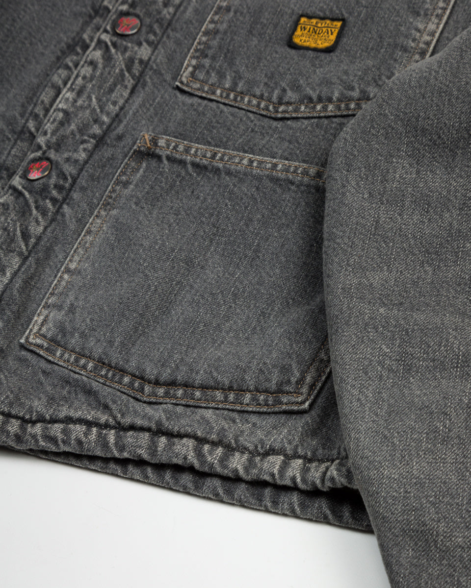 Kapital 11.5 oz Denim RAINBOWY Lining Railroad JKT - Black/Ecru - Standard & Strange