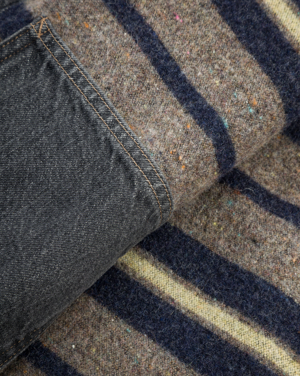 Kapital 11.5 oz Denim RAINBOWY Lining Railroad JKT - Black/Ecru - Standard & Strange