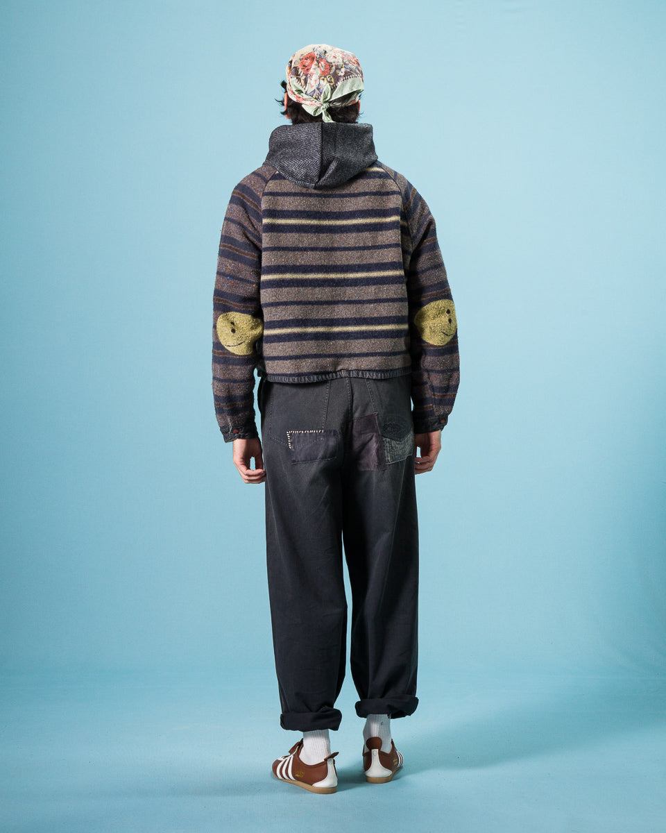 Kapital 11.5 oz Denim RAINBOWY Lining Railroad JKT - Black/Ecru - Standard & Strange