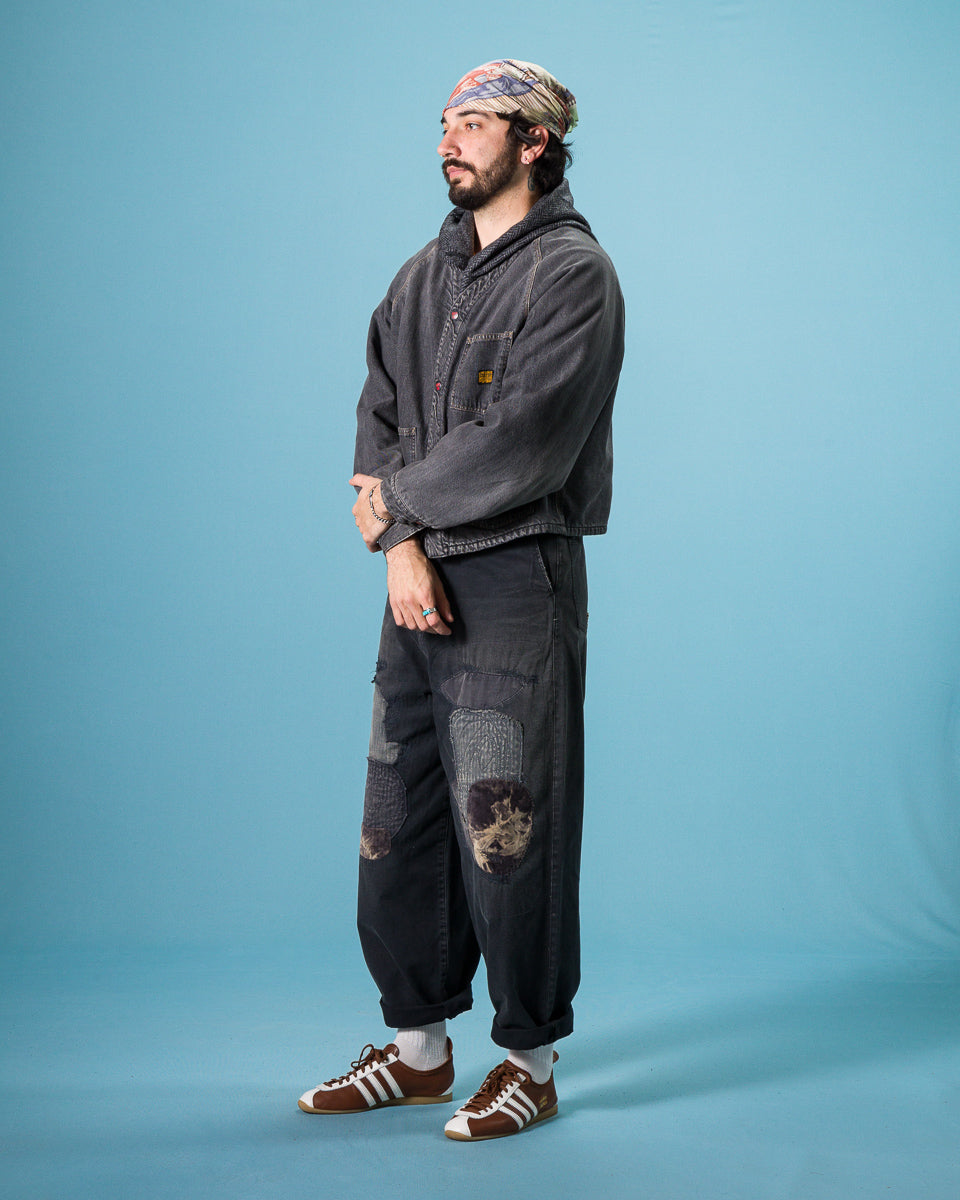 Kapital 11.5 oz Denim RAINBOWY Lining Railroad JKT - Black/Ecru - Standard & Strange