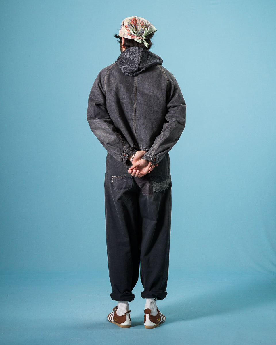 Kapital 11.5 oz Denim RAINBOWY Lining Railroad JKT - Black/Ecru - Standard & Strange