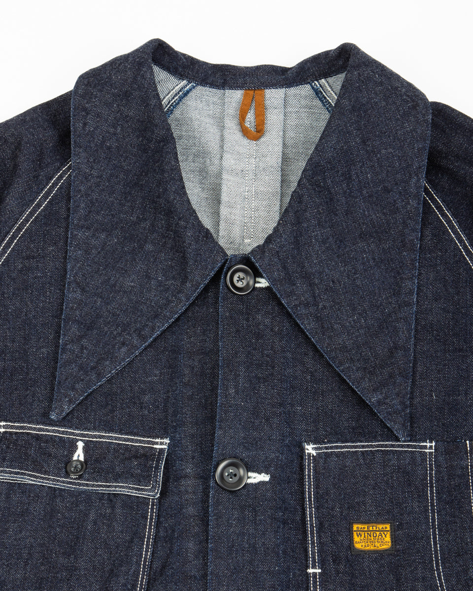 12oz Denim Large Pointed Collar BELL Coverall - IDG