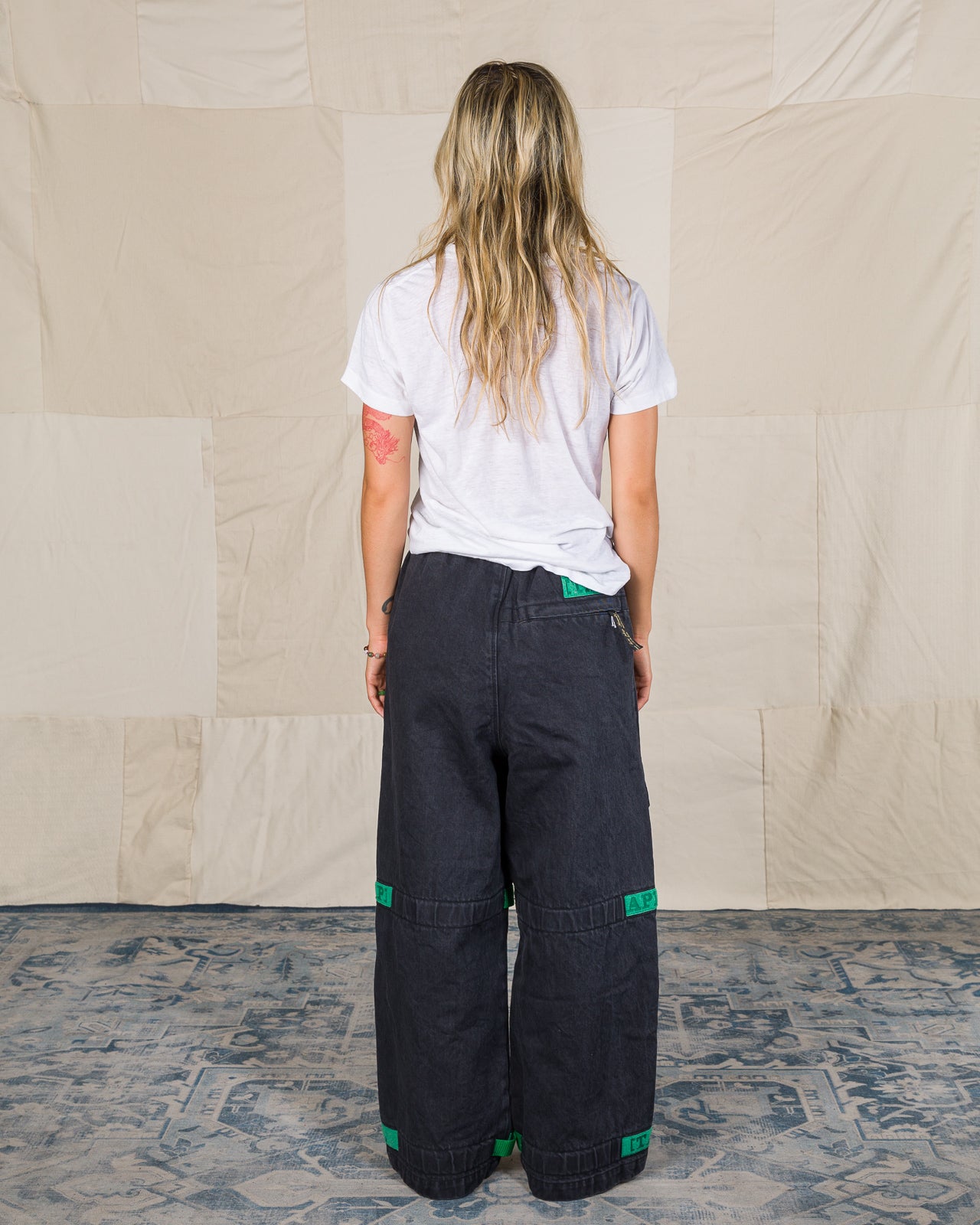 Kapital 14oz BLKxBLK Denim NOUVELLE Shuttle Pants - Green - Standard & Strange