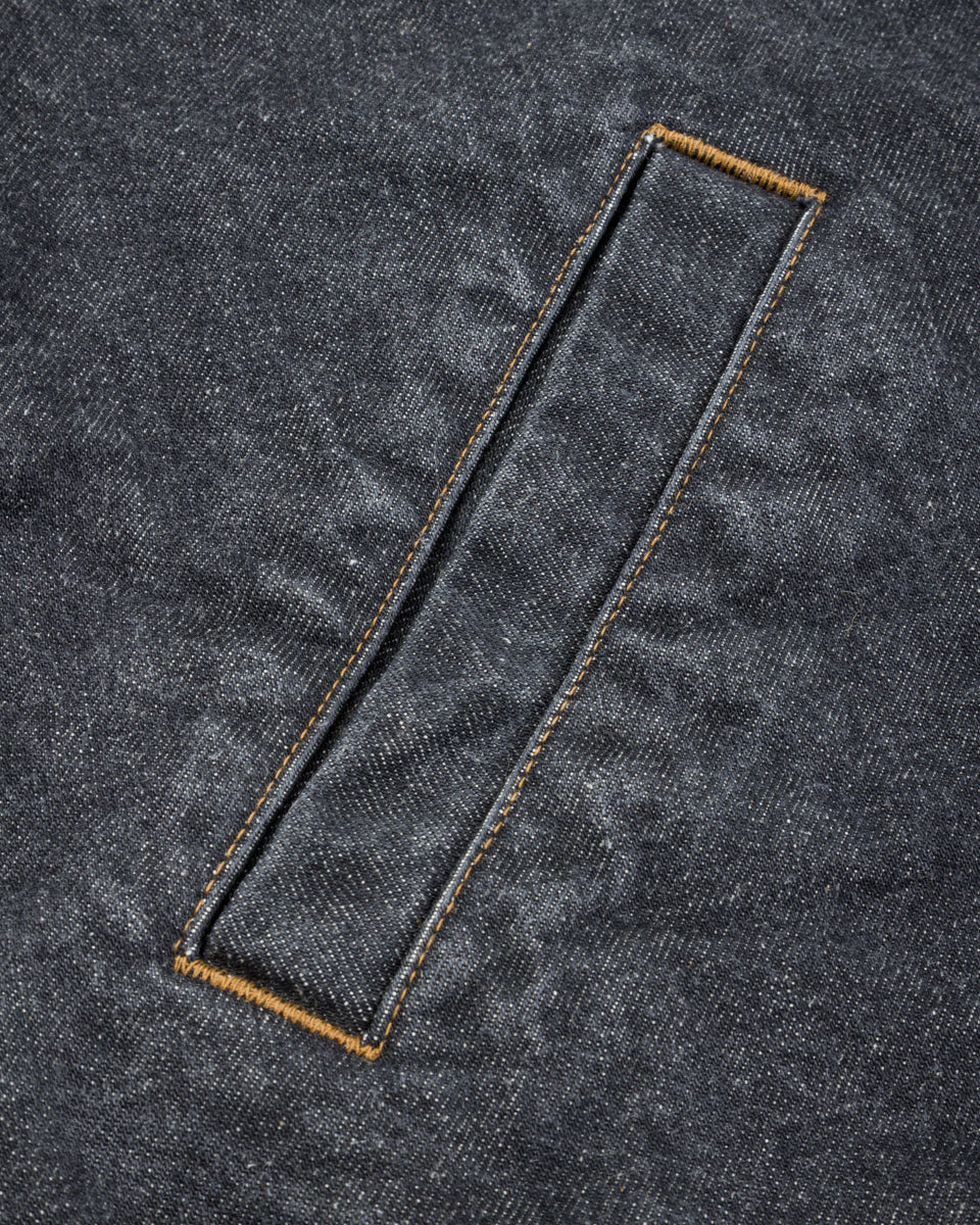 Kapital 14oz BLKxECR Denim T-Back Drizzler JKT - Black x Ecru - Standard & Strange