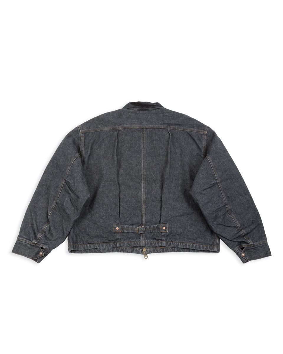 Kapital 14oz BLKxECR Denim T-Back Drizzler JKT - Black x Ecru - Standard & Strange