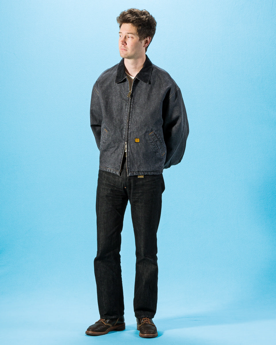 Kapital 14oz BLKxECR Denim T-Back Drizzler JKT - Black x Ecru - Standard & Strange