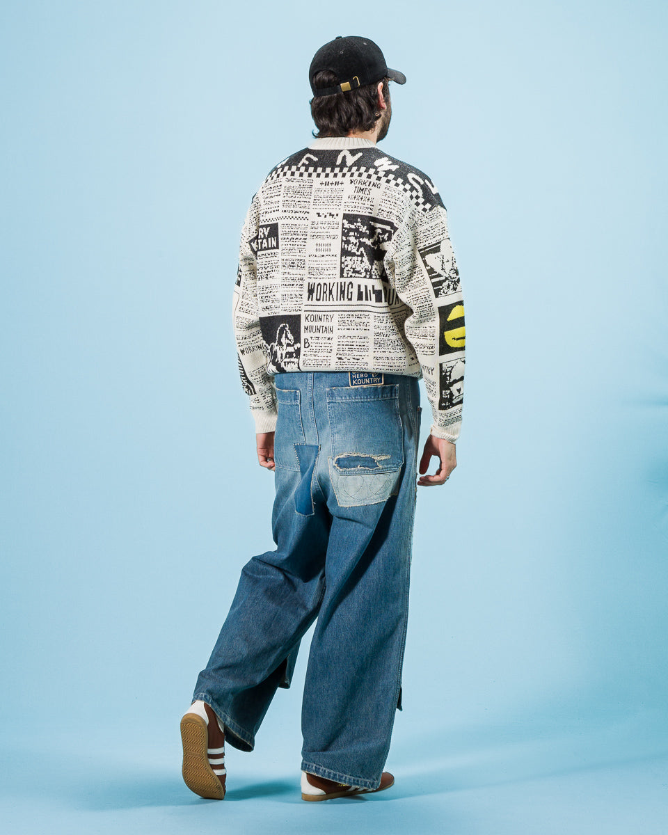 Kapital 14oz Denim W-Knee EASY Baggy Pants(DIXIE LUMBER REMAKE) - PRO - Standard & Strange