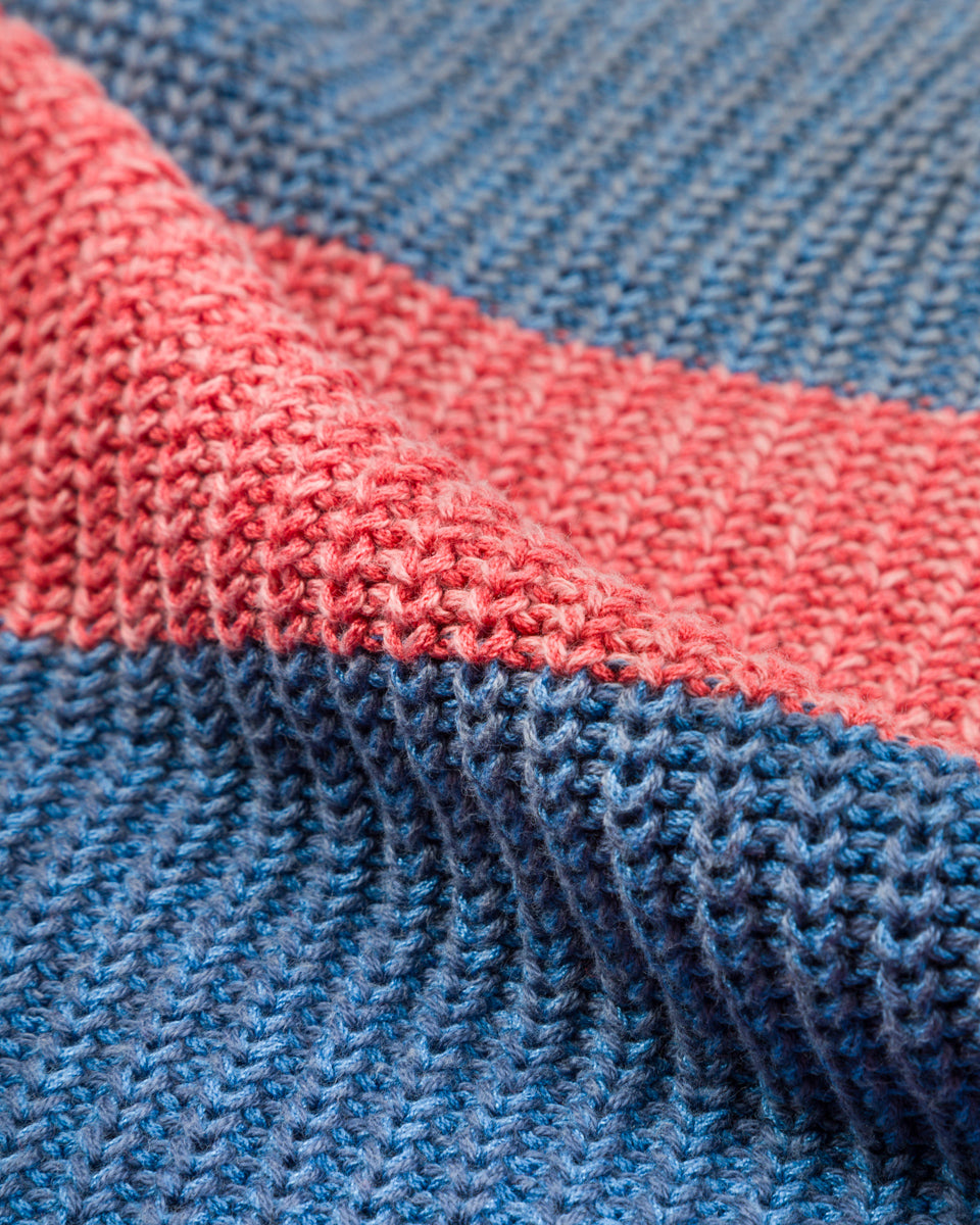 Kapital 5G Cotton Knit RUGGER Shirt - Sax/Red - Standard & Strange