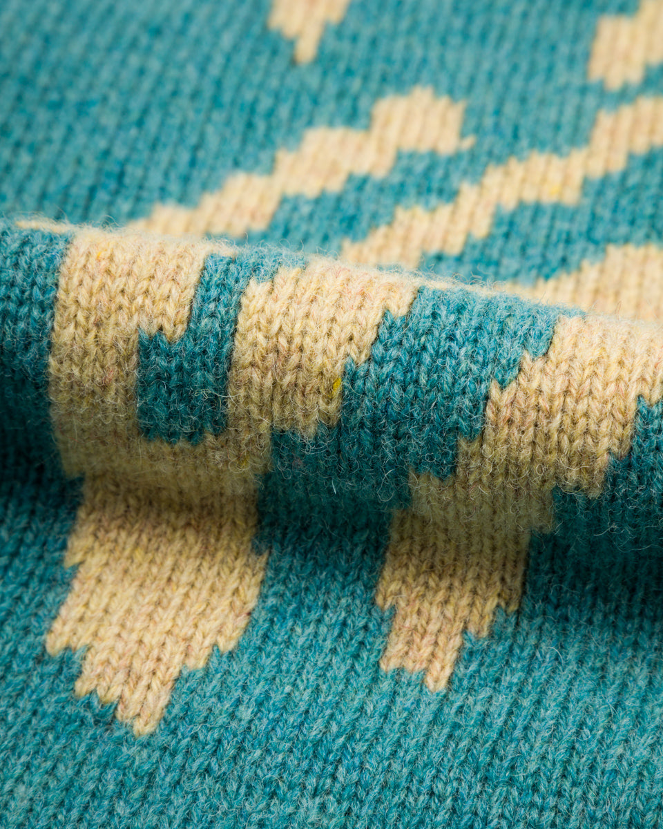 Kapital 5G Wool BONE Crew Sweater - Sax - Standard & Strange