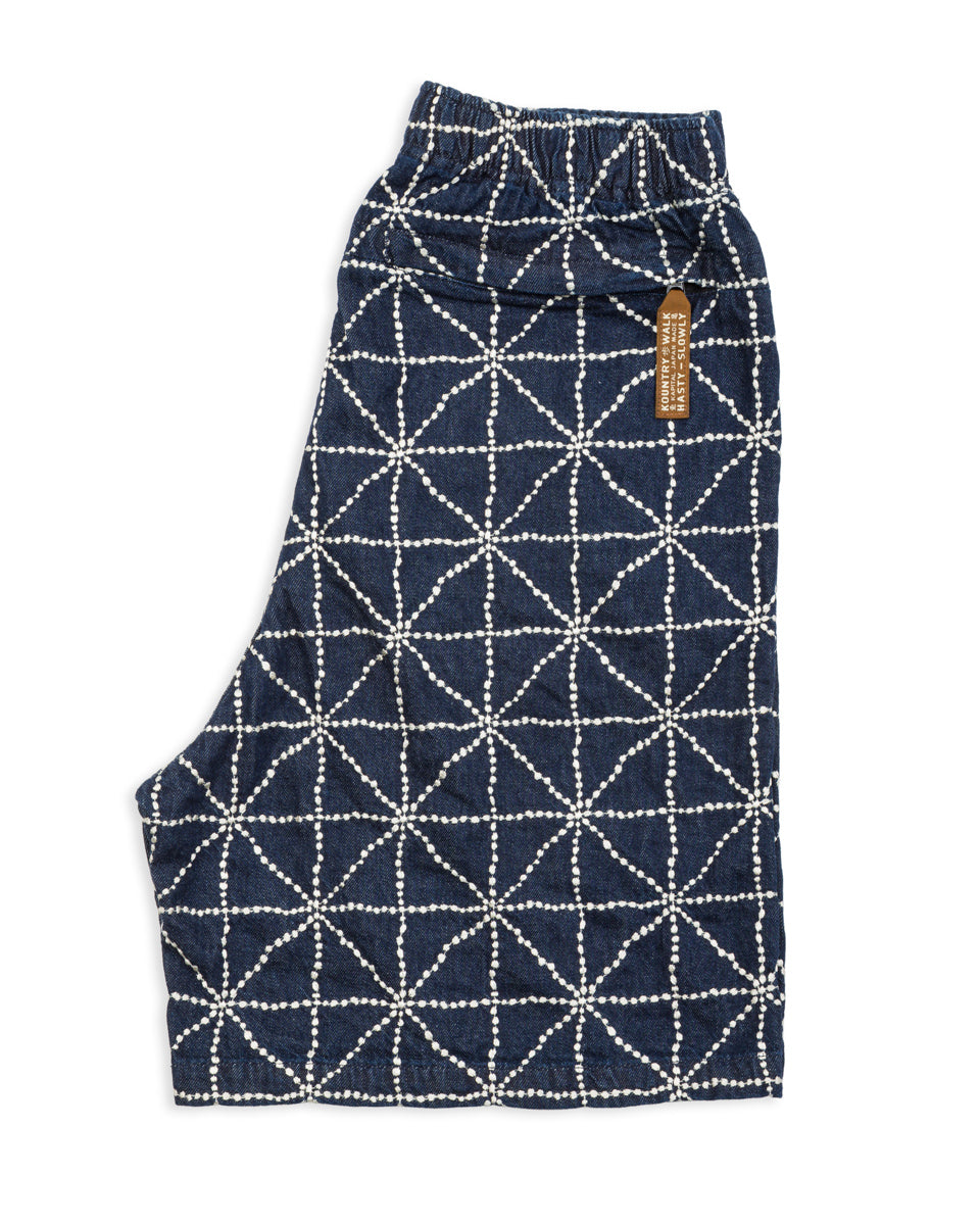 Kapital 8oz Denim FOLK-DOJO EASY Shorts - Dark - Standard & Strange