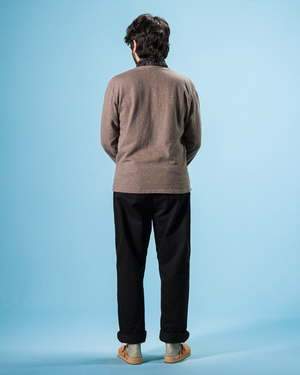 Kapital AMUSE Knit Pocket Long Sleeve T - Charcoal - Standard & Strange