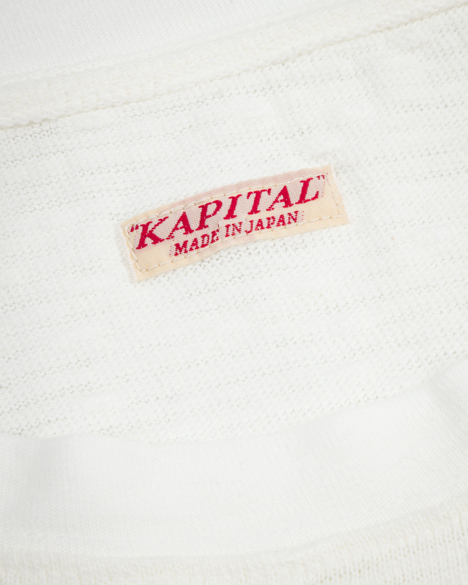 Kapital AMUSE Knit Pocket Long Sleeve T - White - Standard & Strange