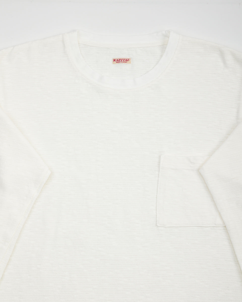 Kapital AMUSE Knit Pocket Long Sleeve T - White - Standard & Strange