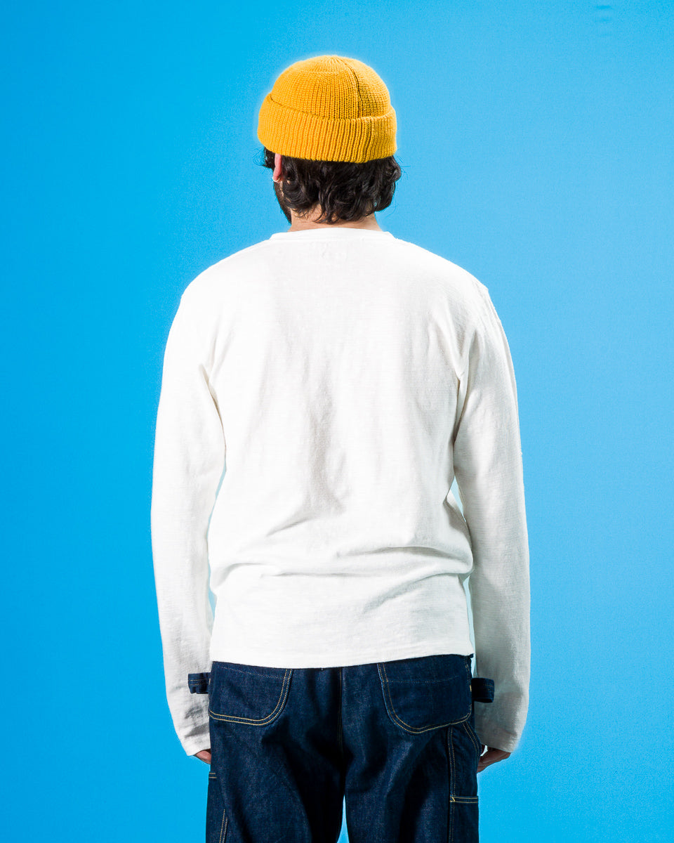 Kapital AMUSE Knit Pocket Long Sleeve T - White - Standard & Strange
