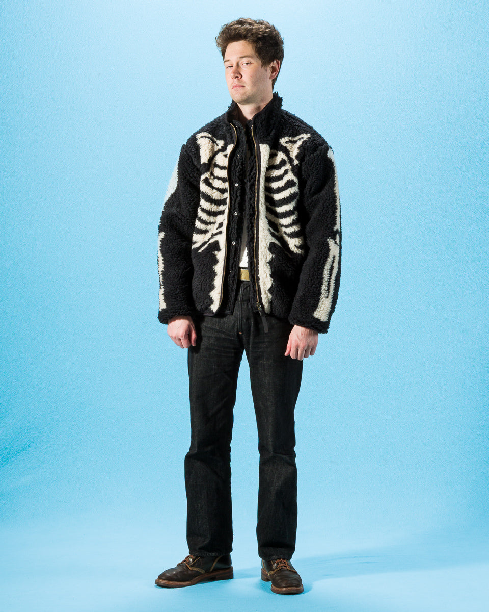 Kapital BONE Boa Fleece Reversible Blouson - Black - Standard & Strange