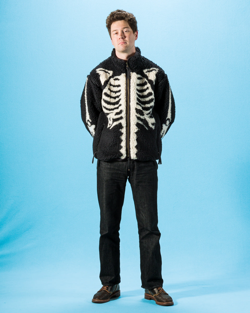 Kapital BONE Boa Fleece Reversible Blouson - Black - Standard & Strange