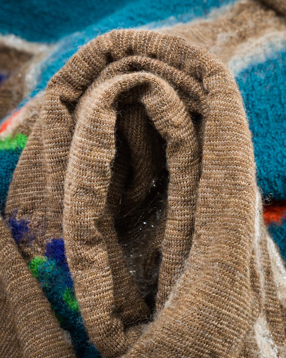 Kapital Fulling Wool HAPPY Scarf DRAGON DANCE - Brown - Standard & Strange