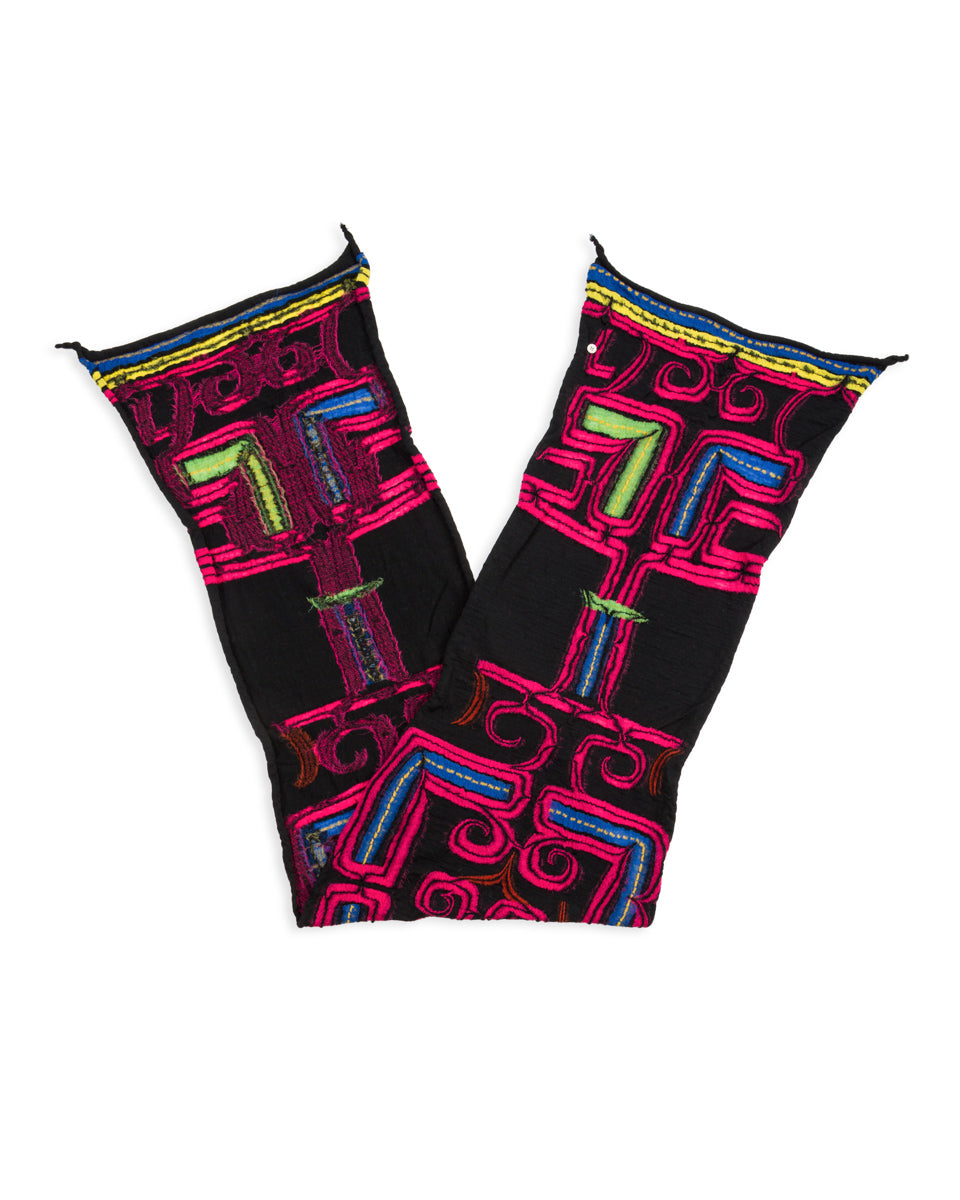 Kapital Fulling Wool HAPPY Scarf POP AINU - Black - Standard & Strange