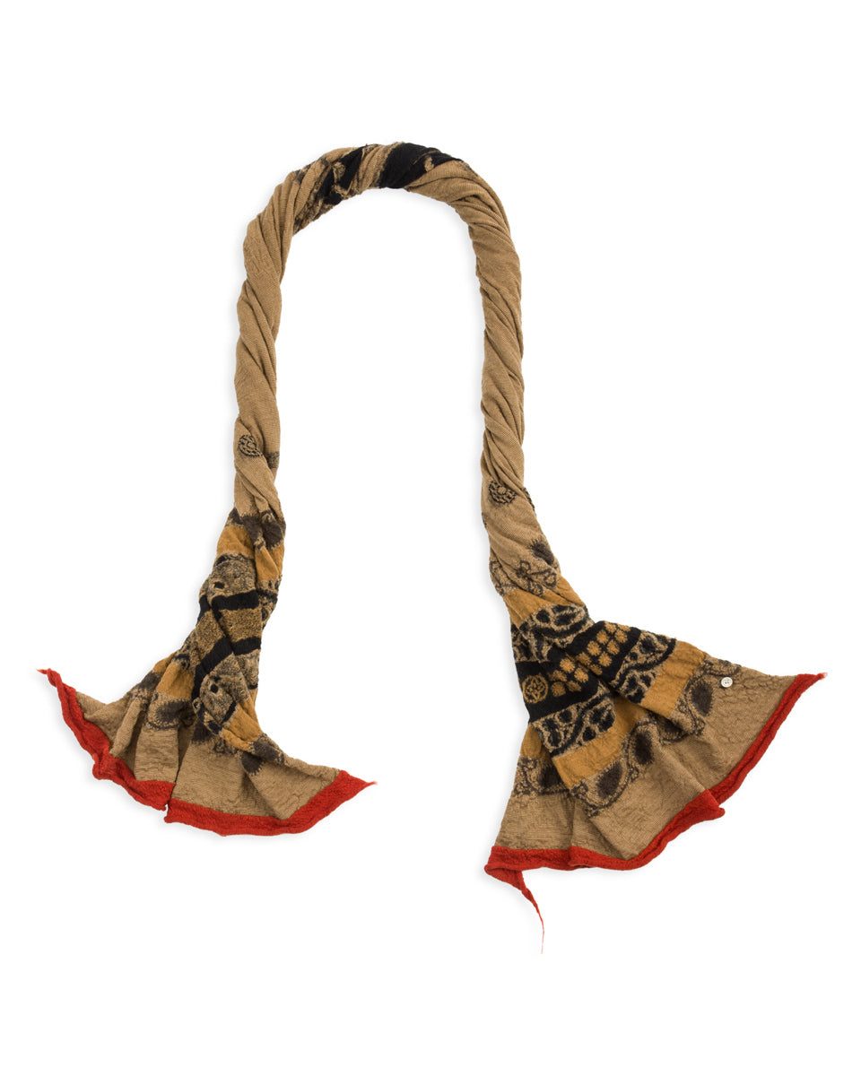Kapital Fulling Wool Scarf COPTIC SKULL - Beige - Standard & Strange