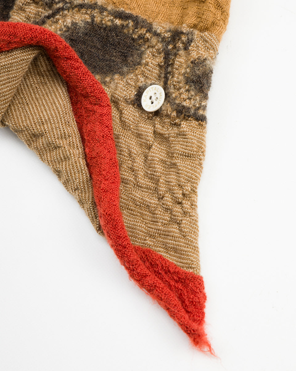 Kapital Fulling Wool Scarf COPTIC SKULL - Beige - Standard & Strange