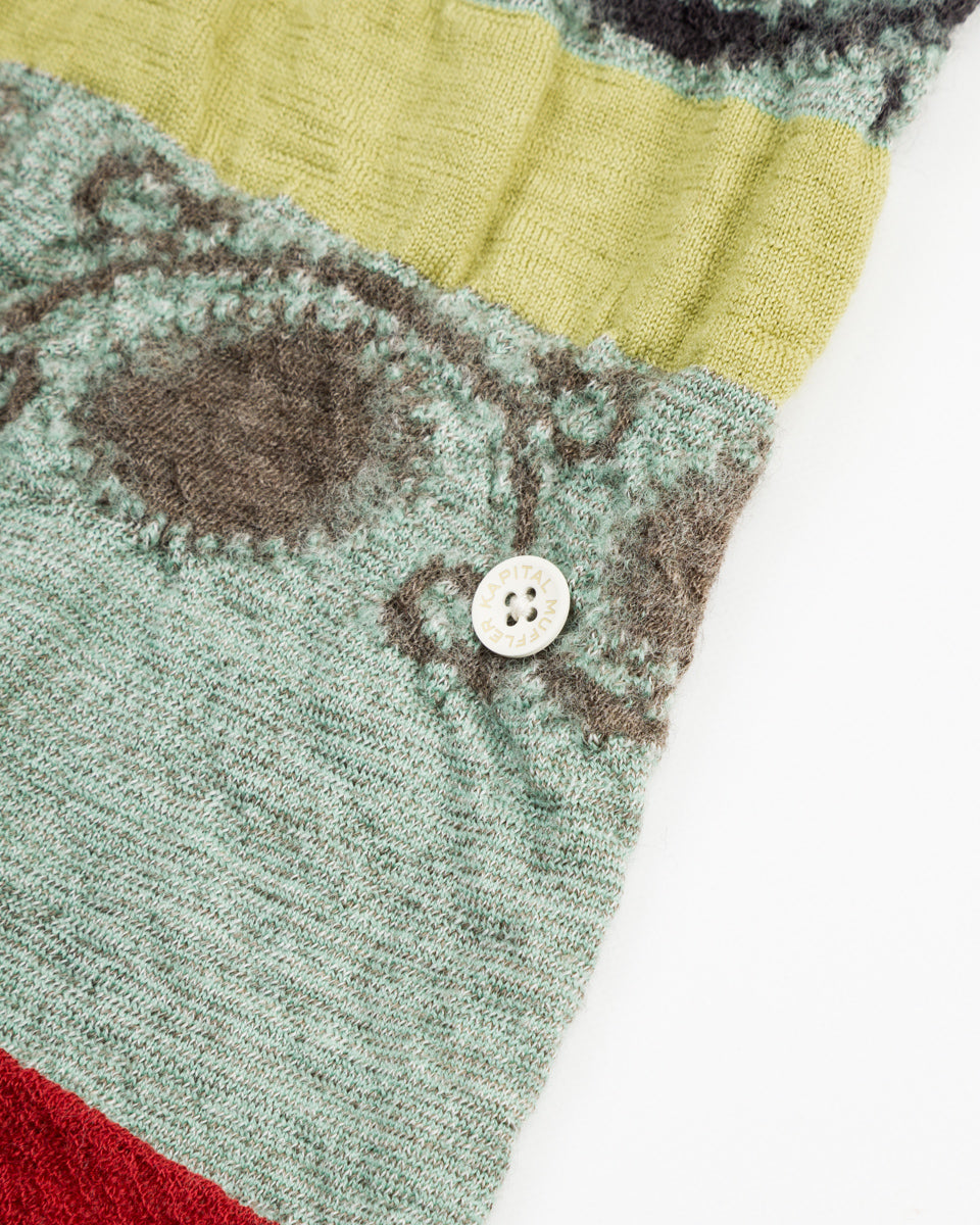 Kapital Fulling Wool Scarf COPTIC SKULL - Green - Standard & Strange