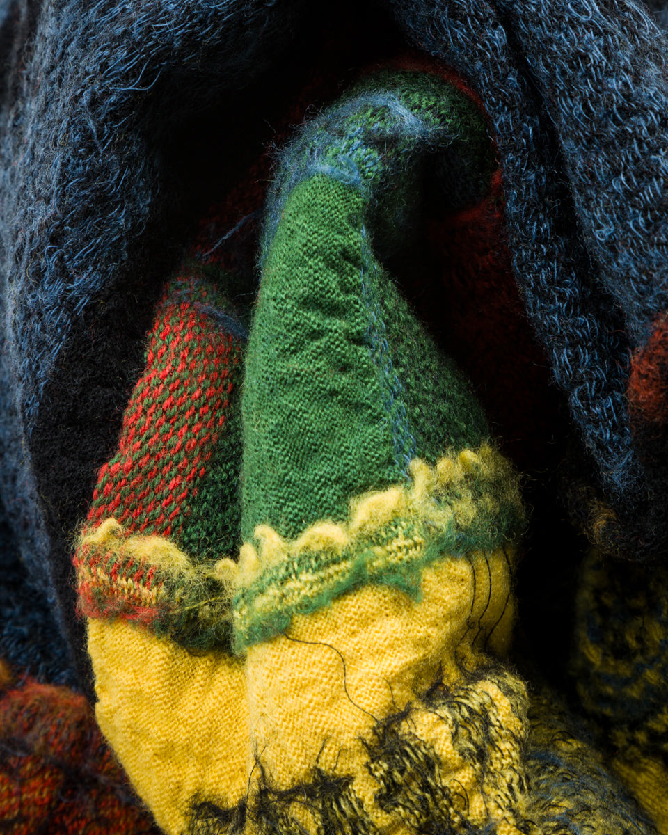 Kapital Fulling Wool Scarf (TARTAN CHECK BANDANA PATCH) - Yellow - Standard & Strange