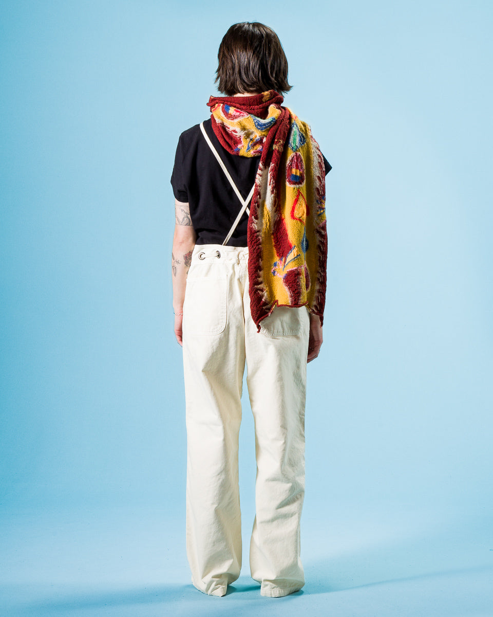 Kapital Fulling Wool HAPPY Scarf DRAGON DANCE - Burgundy - Standard & Strange