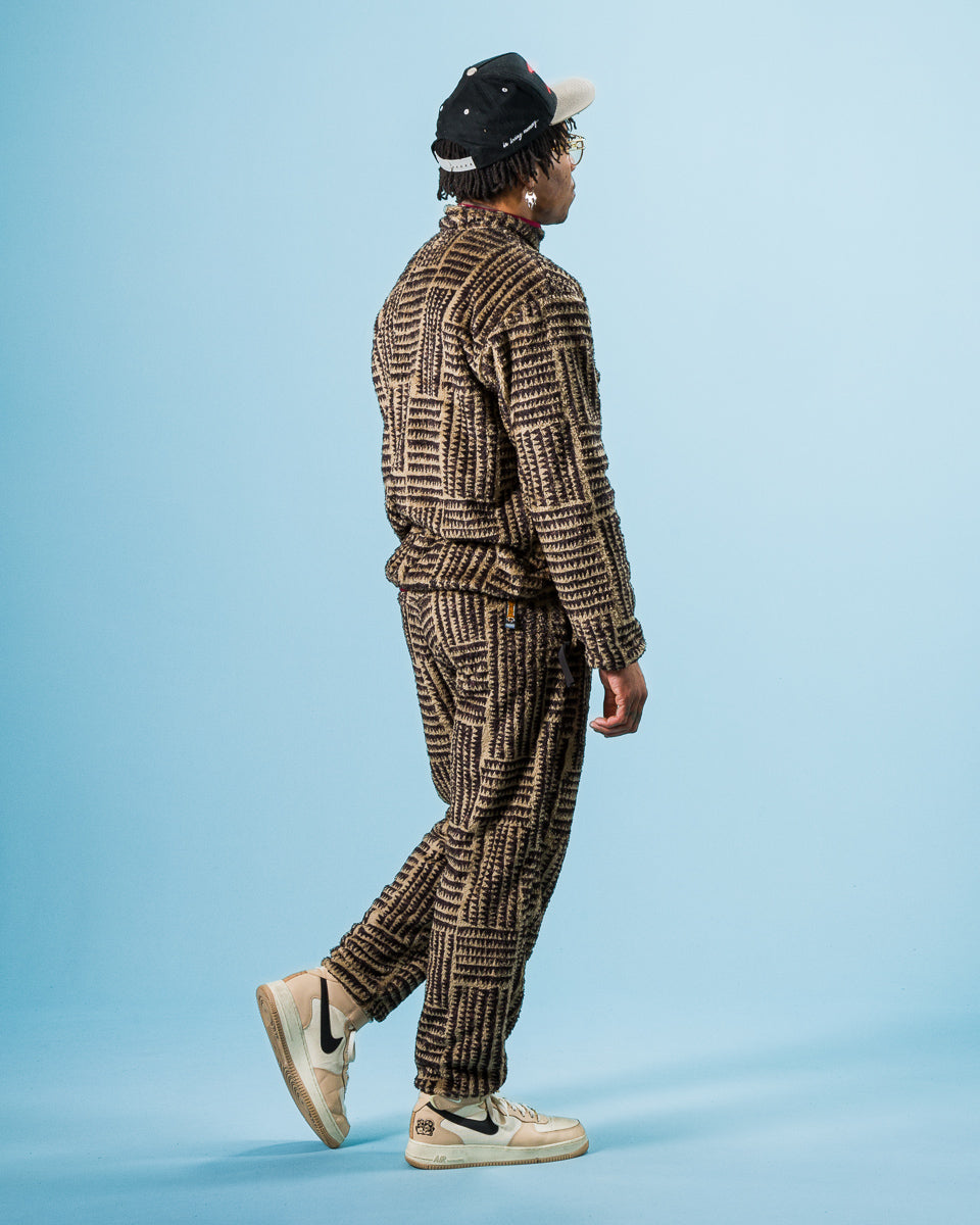 Kapital HACKSAW-BLOCK Fleece EASY Pants - Beige - Standard & Strange