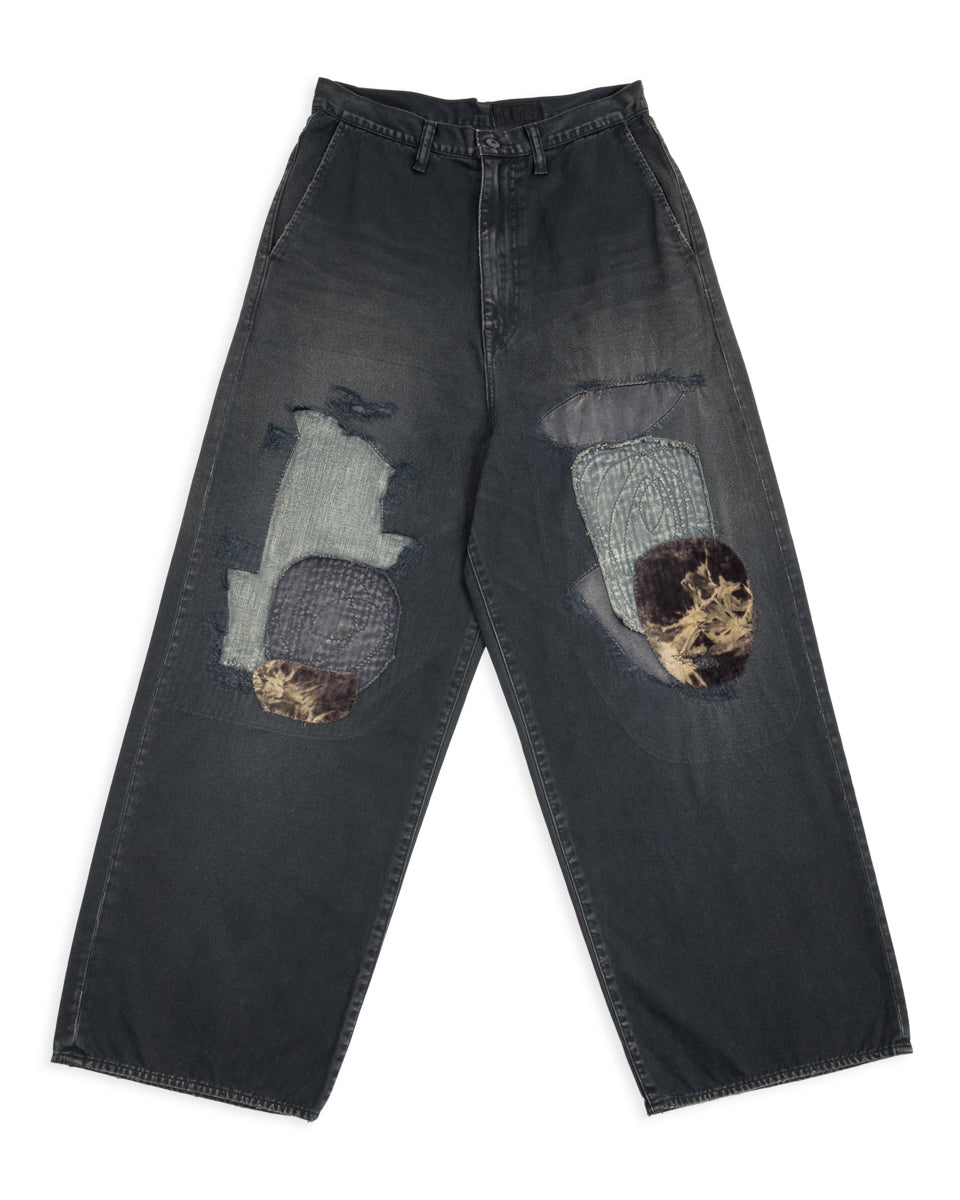 Kapital KATSURAGI PORT Baggy Pants(Champetre Remake) - Black - Standard & Strange