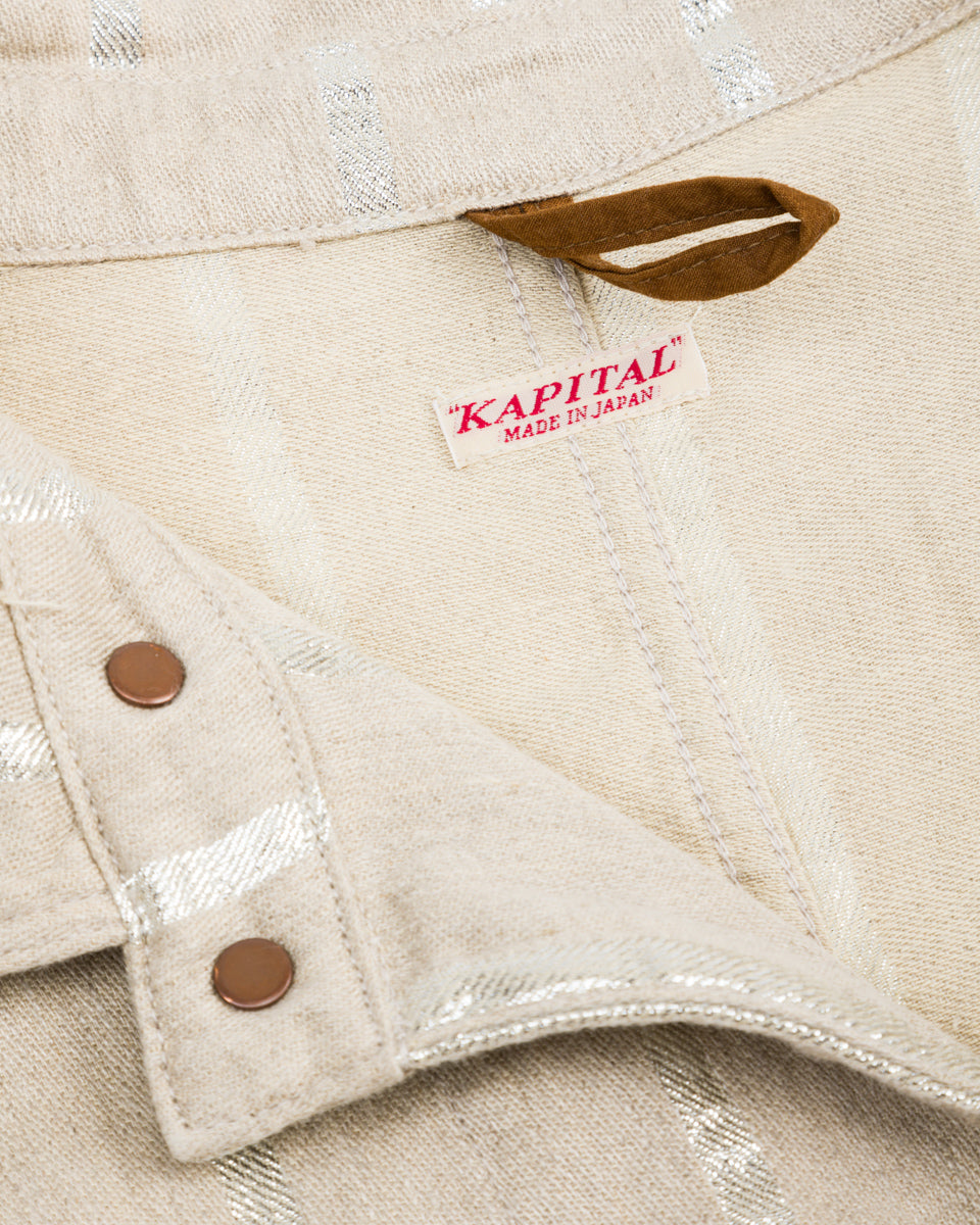 Kapital Linen Glitter PHILLIES Stripe CACTUS Coverall - Ecru - Standard & Strange