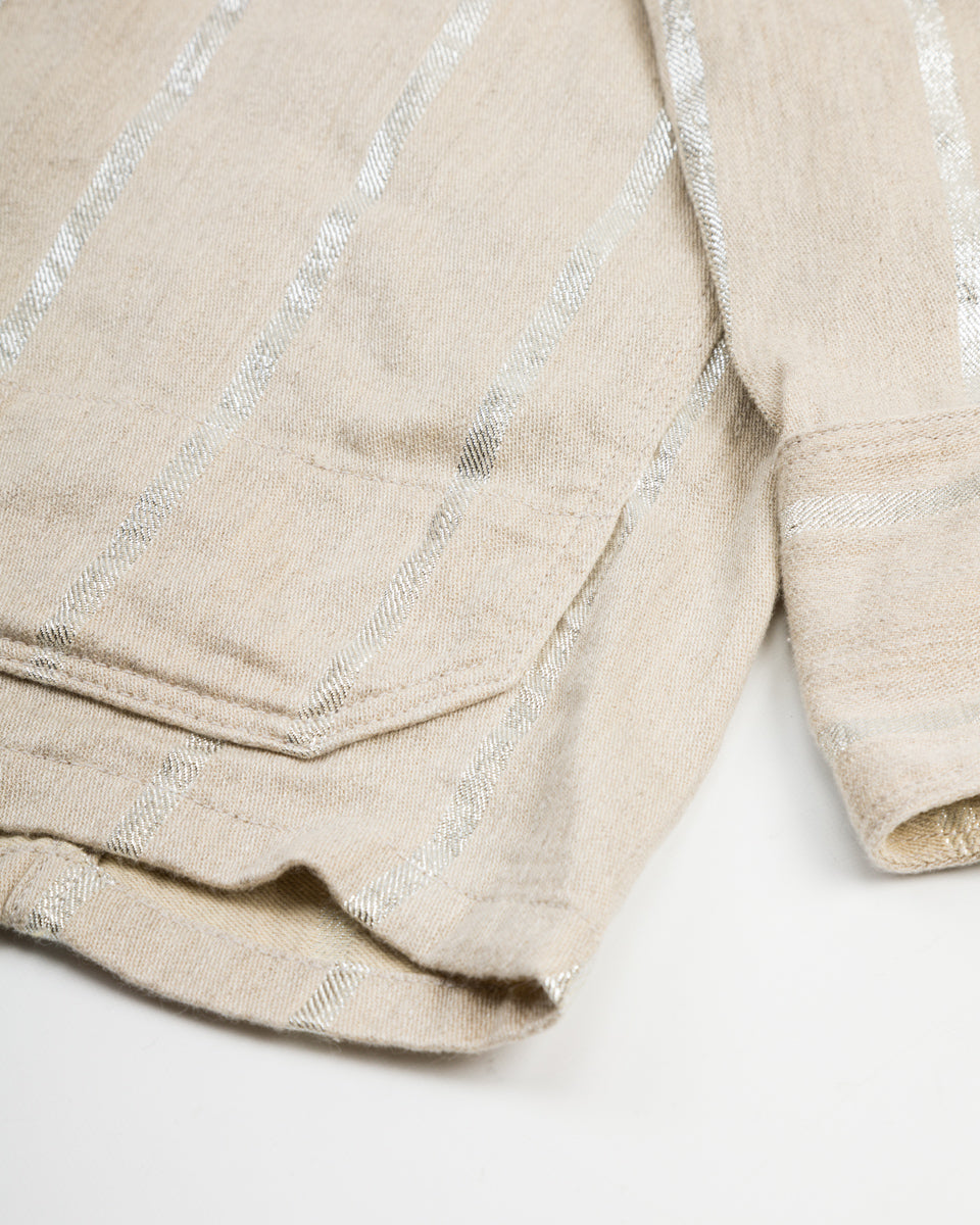 Kapital Linen Glitter PHILLIES Stripe CACTUS Coverall - Ecru - Standard & Strange