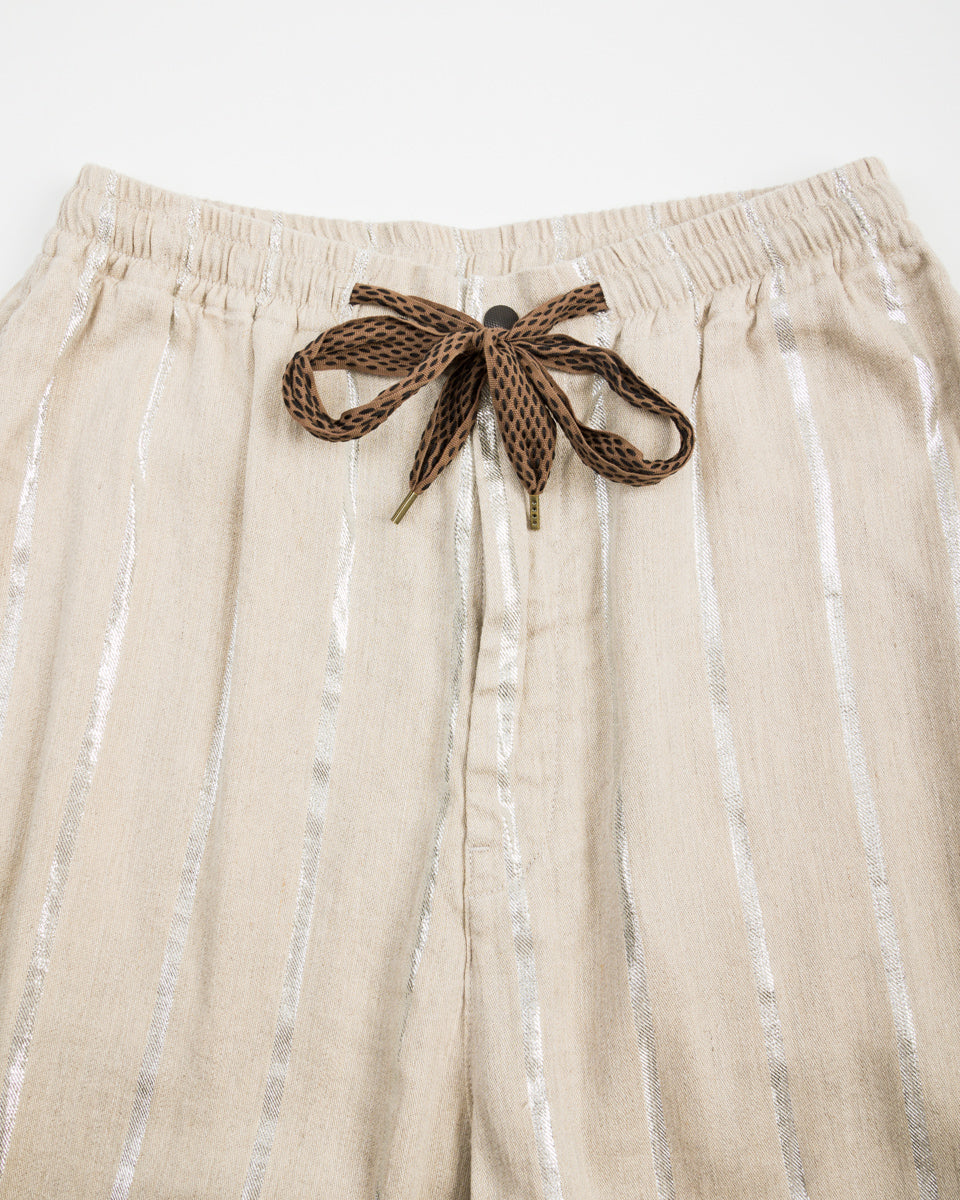Kapital Linen Glitter PHILLIES Stripe EASY Pants - Ecru - Standard & Strange