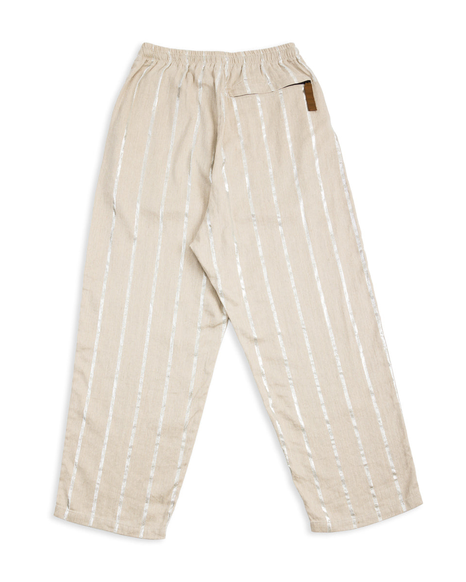 Kapital Linen Glitter PHILLIES Stripe EASY Pants - Ecru - Standard & Strange