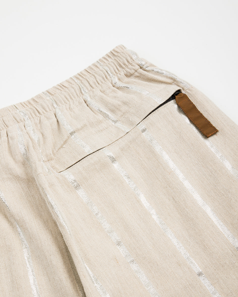 Kapital Linen Glitter PHILLIES Stripe EASY Pants - Ecru - Standard & Strange