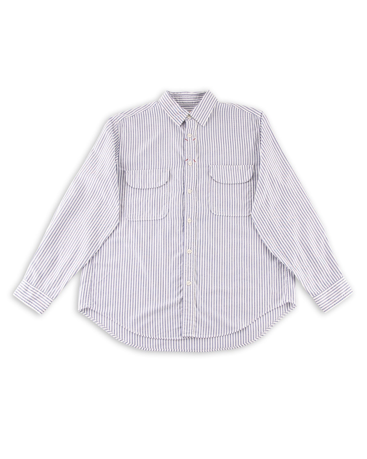 Kapital OX Stripe Clip Shirt - Blue - Standard & Strange