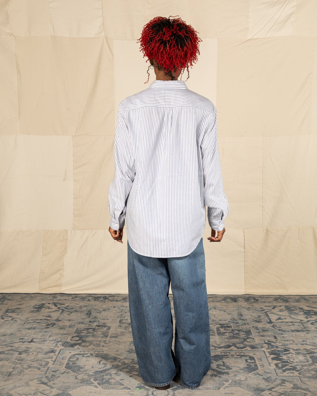 Kapital OX Stripe Clip Shirt - Blue - Standard & Strange