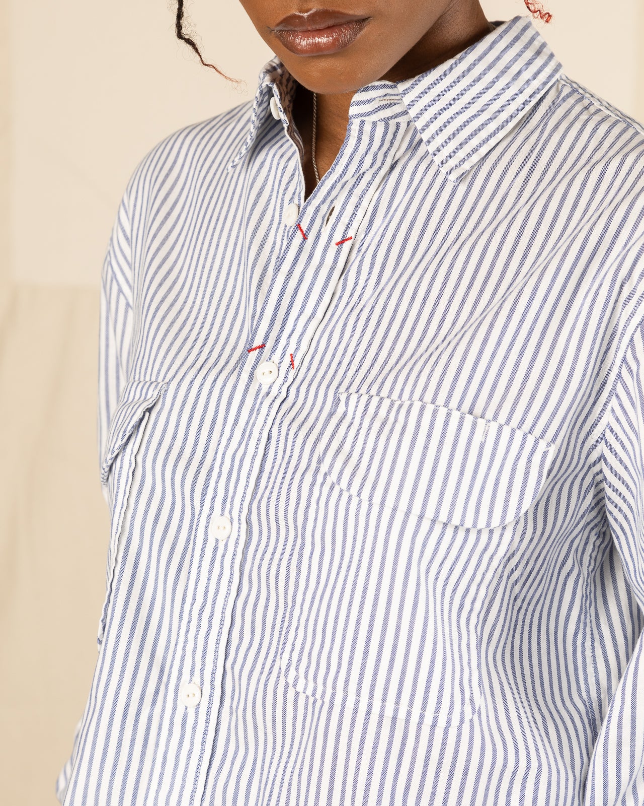 Kapital OX Stripe Clip Shirt - Blue - Standard & Strange