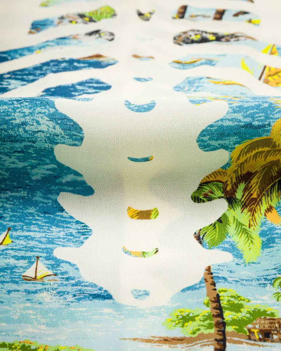 Kapital Rayon KAMEHAMEHA BONE Aloha Shirt - Blue - Standard & Strange