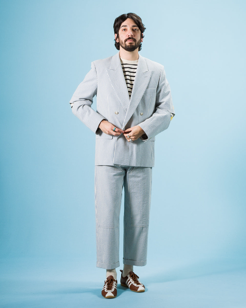 Kapital Seersucker CUT-OUT Elbow W JKT - Sax - Standard & Strange