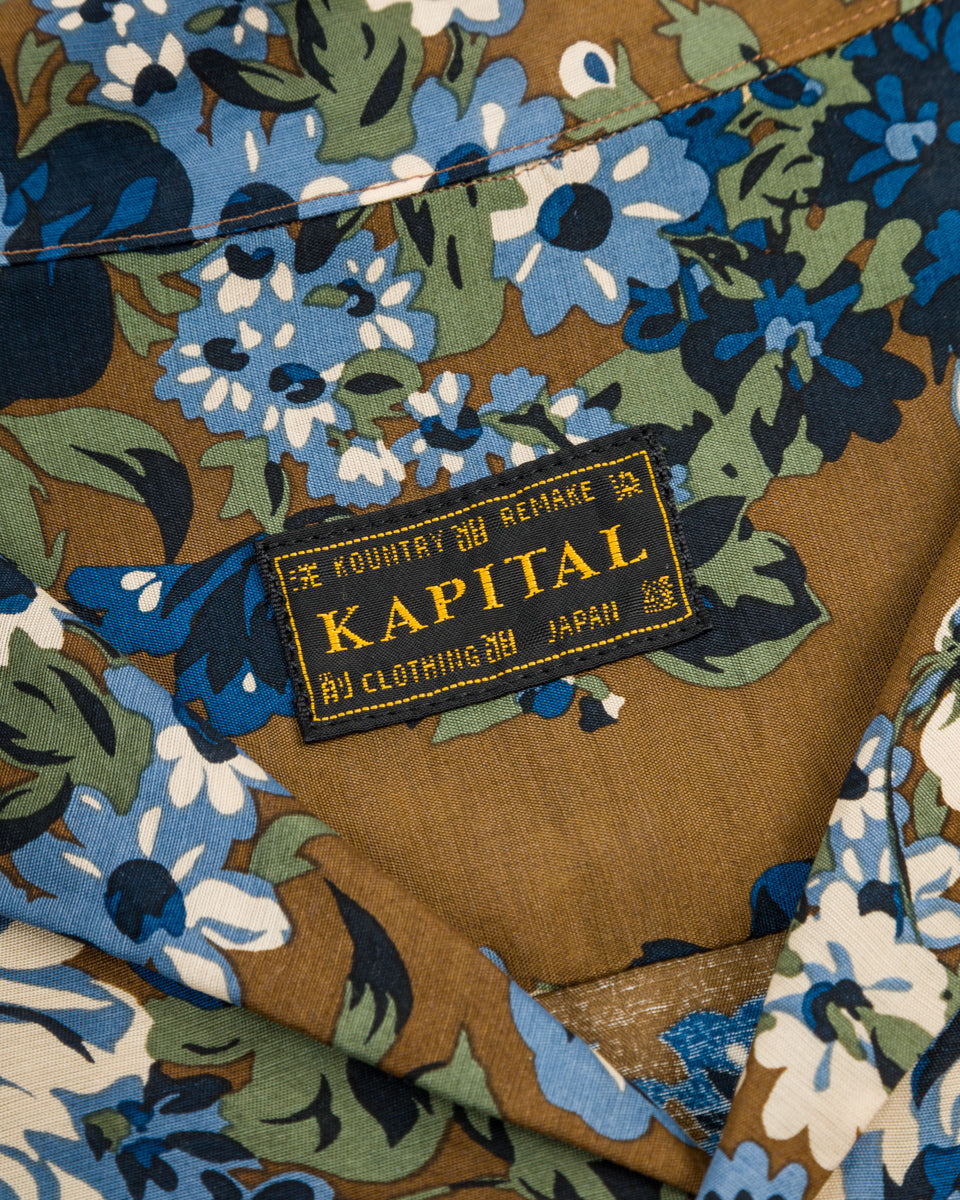 Kapital Silk Rayon CHAMPETRE MARIA WRANGLE Collar Aloha Shirt - BrownKhaki - Standard & Strange
