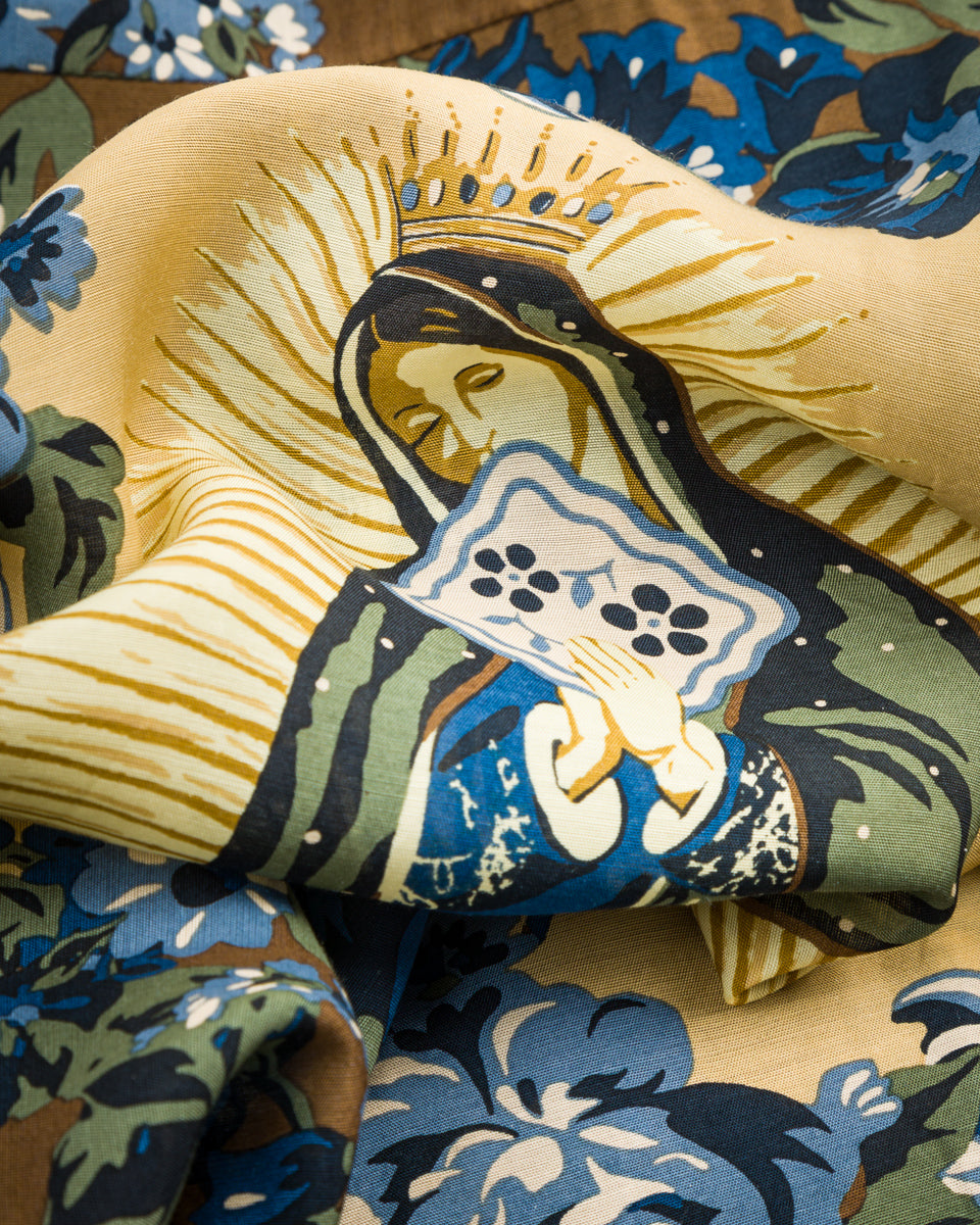 Kapital Silk Rayon CHAMPETRE MARIA WRANGLE Collar Aloha Shirt - BrownKhaki - Standard & Strange