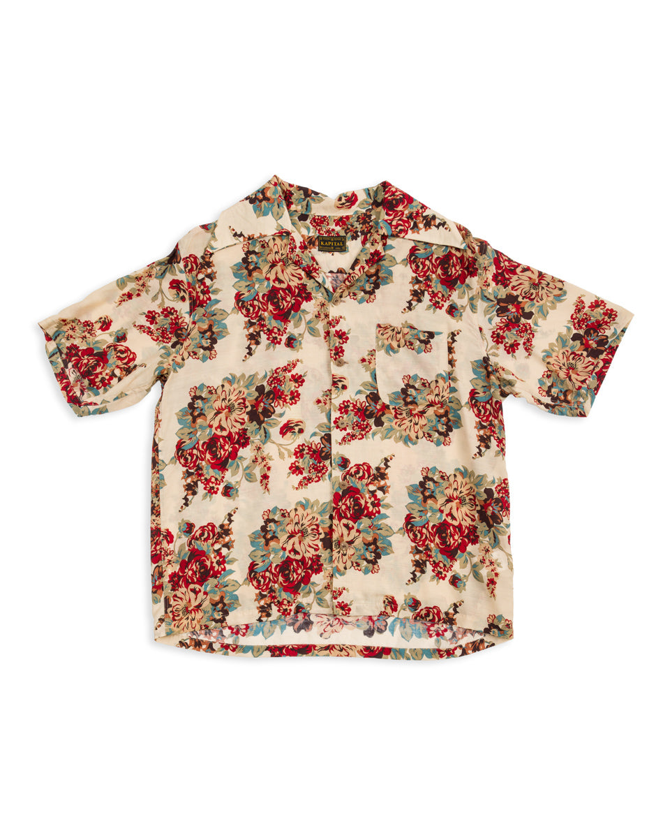 Kapital Silk Rayon CHAMPETRE MARIA WRANGLE Collar Aloha Shirt - Natural - Standard & Strange