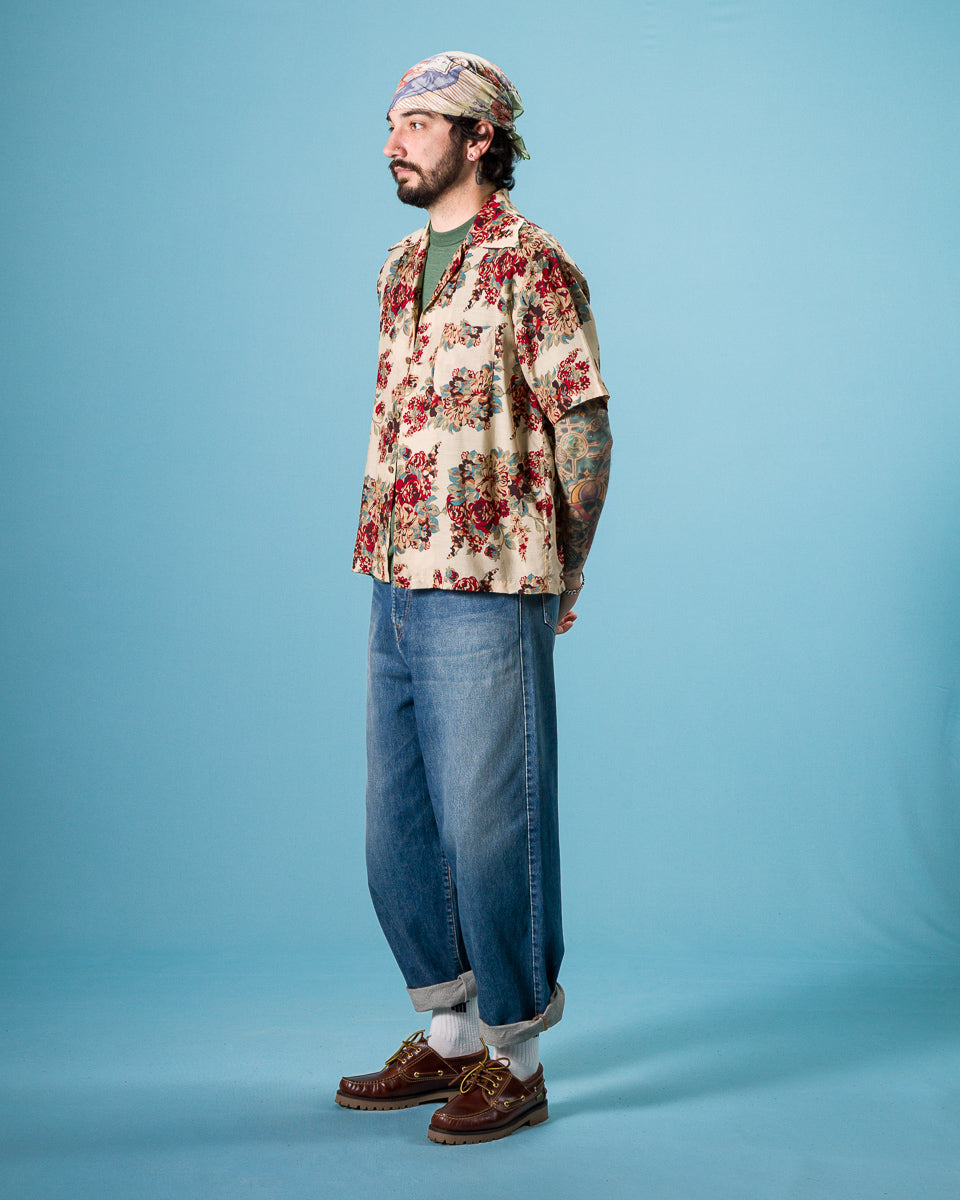 Kapital Silk Rayon CHAMPETRE MARIA WRANGLE Collar Aloha Shirt - Natural - Standard & Strange